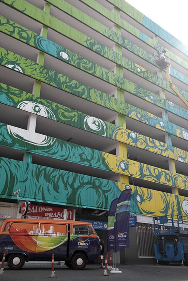 Swanski - mural na parkingu w Warszawie-7
