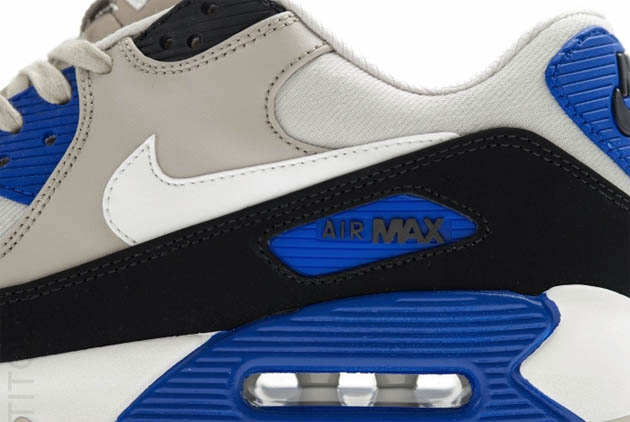 333888-094 Nike Air Max 90 Premium-Light Bone-Sail-Classic Stone-Hyper Blue-2