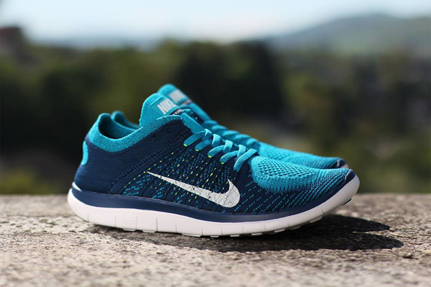 Nike Free Flyknit 4 0-Neo Turquoise-White-Brave Blue-Volt-2