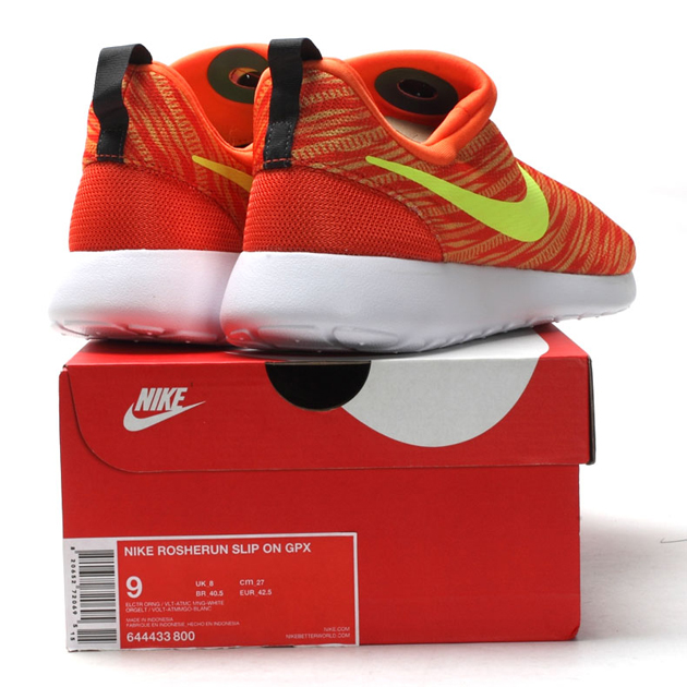Nike Roshe Run Slip On GPX–Electro Orange-Atomic Mango-White-Volt-3