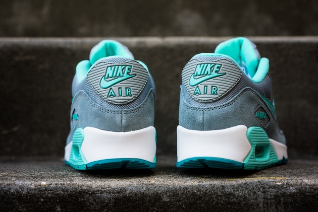 -Nike Air Max 90 WMNS Silver Wing-Hyper Turquoise-Dusty Cactus-2