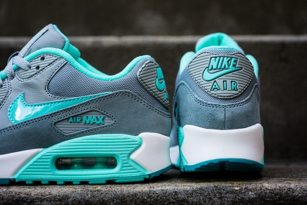 -Nike Air Max 90 WMNS Silver Wing-Hyper Turquoise-Dusty Cactus-5