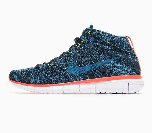 Nike Free Flyknit Chukka-Dark Obsidian-Blue Lagoon-Volt-Bright Cream