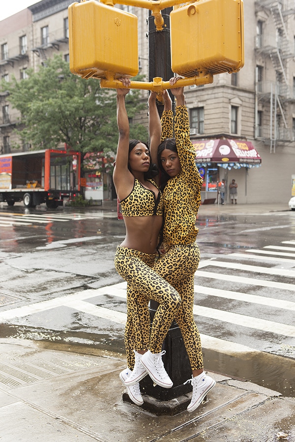 Cheetah Print Jogging gear E-commerce shoot for Married to the Mob 2015 Fall line by Sais