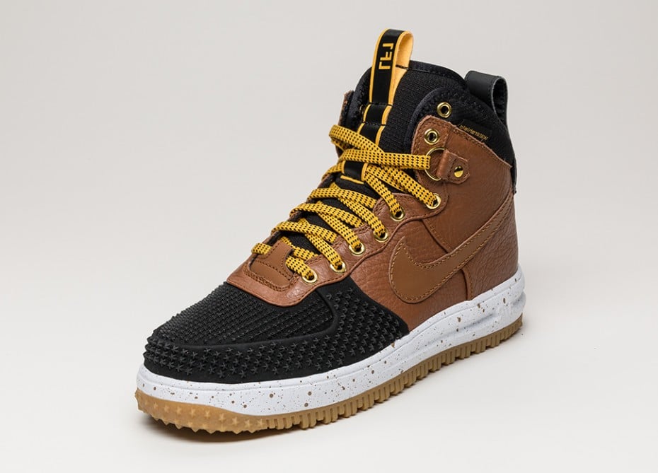 NIKE LUNAR FORCE 1 DUCKBOOT-BLACK-LITE BRITISH TAN-GOLD DIRT-WHITE-1
