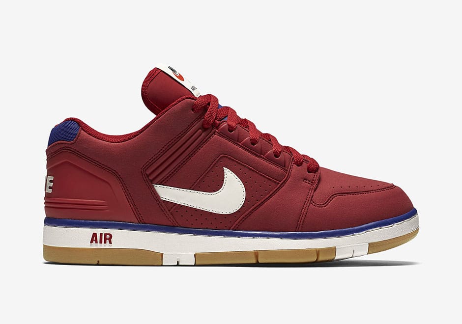 NIKE AIR FORCE II LOW-GYM RED AND BLACK-1