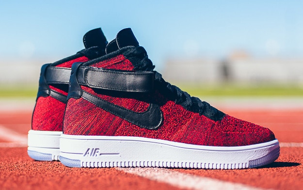 Nike Air Force 1 High Flyknit-University Red-1