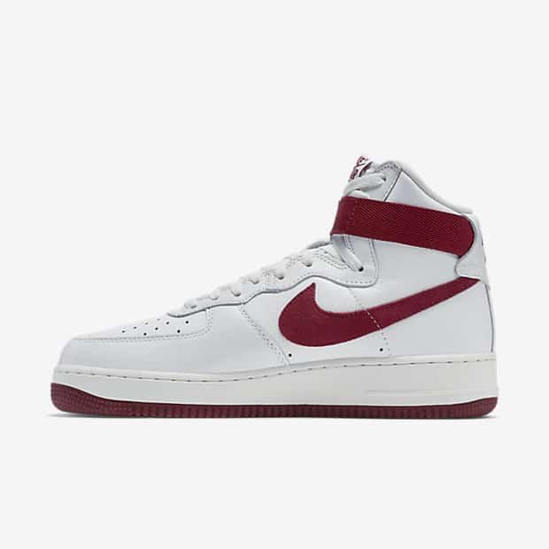 NIKE AIR FORCE 1 HIGH QS–WHITE-TEAM RED-2