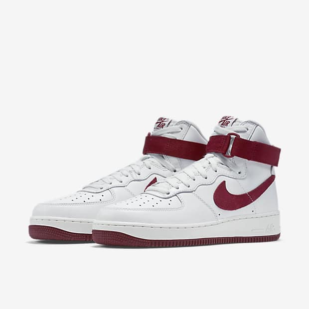 NIKE AIR FORCE 1 HIGH QS–WHITE-TEAM RED-3