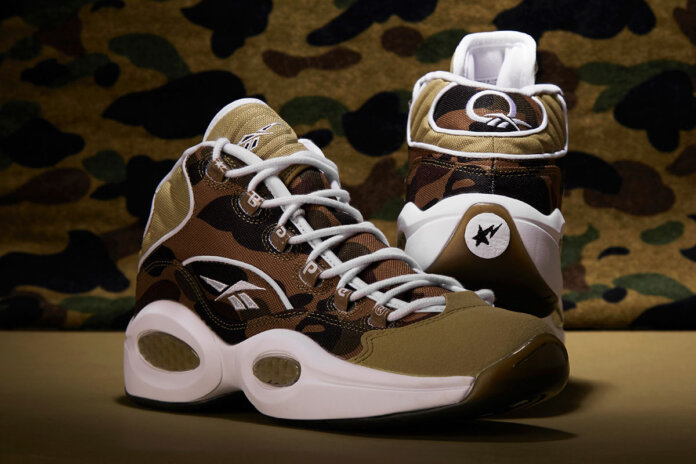 A Bathing Ape x Reebok Question Mid Camo