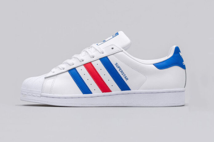 buty adidas Superstar White Blue Red buty adidas Superstar White Blue Red