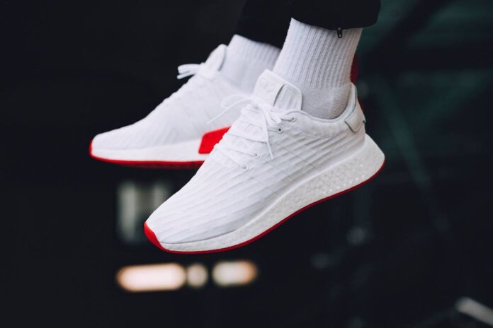 adidas gazelle silver green womens Adidas NMD R2 Primeknit Black White Future Harvest main image 1