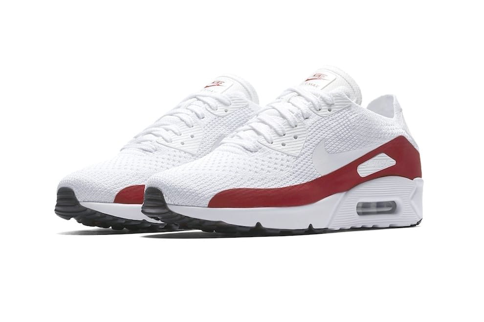 Nike Air Max 90 Ultra 2.0 Flyknit White Red2