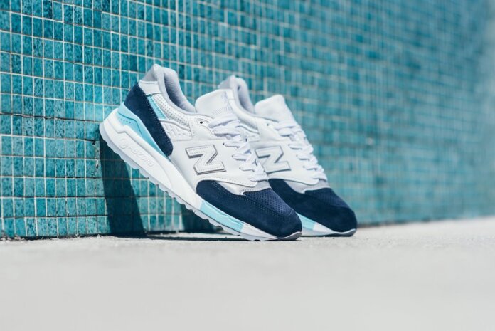 New Balance 998 White Navy Blue Silver New Balance 998 White Navy Blue Silver