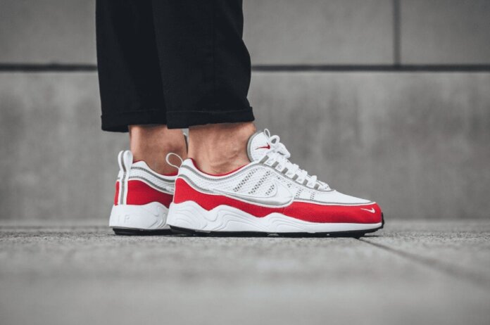 Nike Air Zoom Spiridon White Metallic Silver University Red Nike Air Zoom Spiridon White Metallic Silver University Red