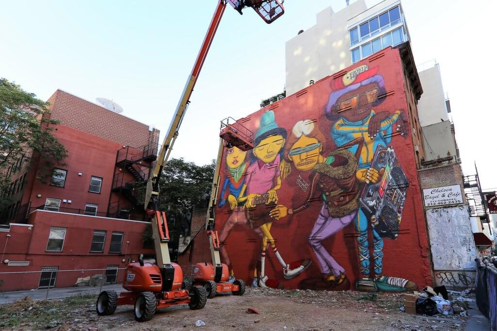 Nie jeden a dwa murale Os Gemeos w Nowym Jorku-6