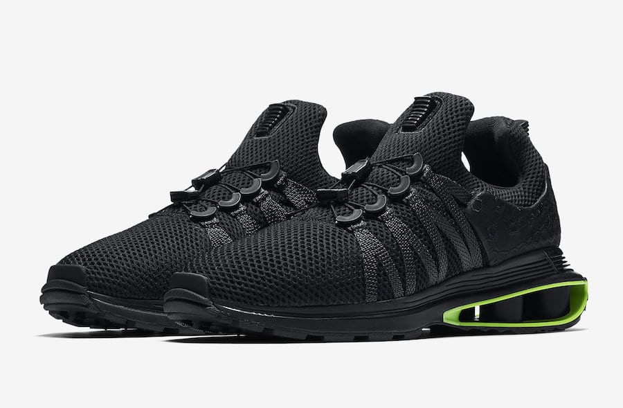 nike shox gravity black green