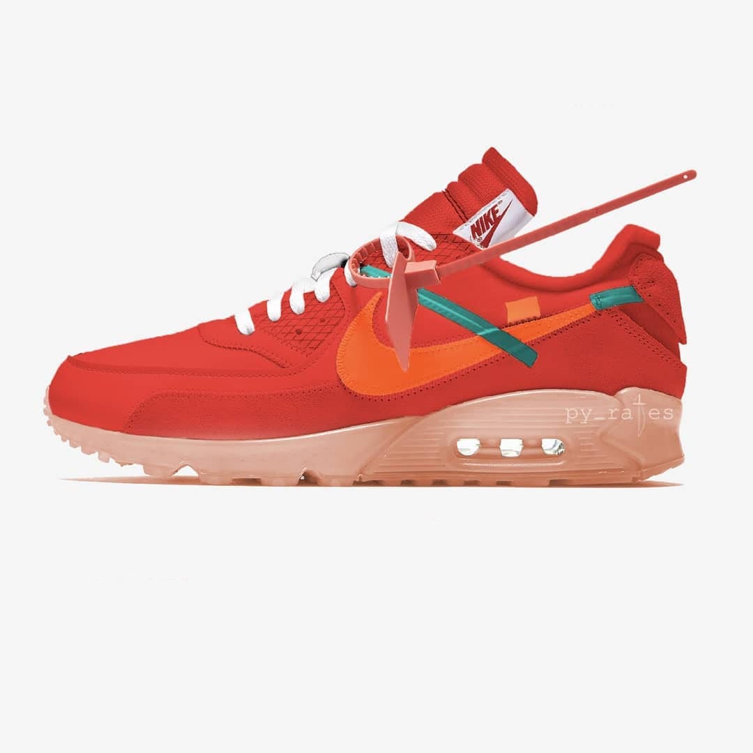 off-white x nike air max 90 university red aa7293-600 1