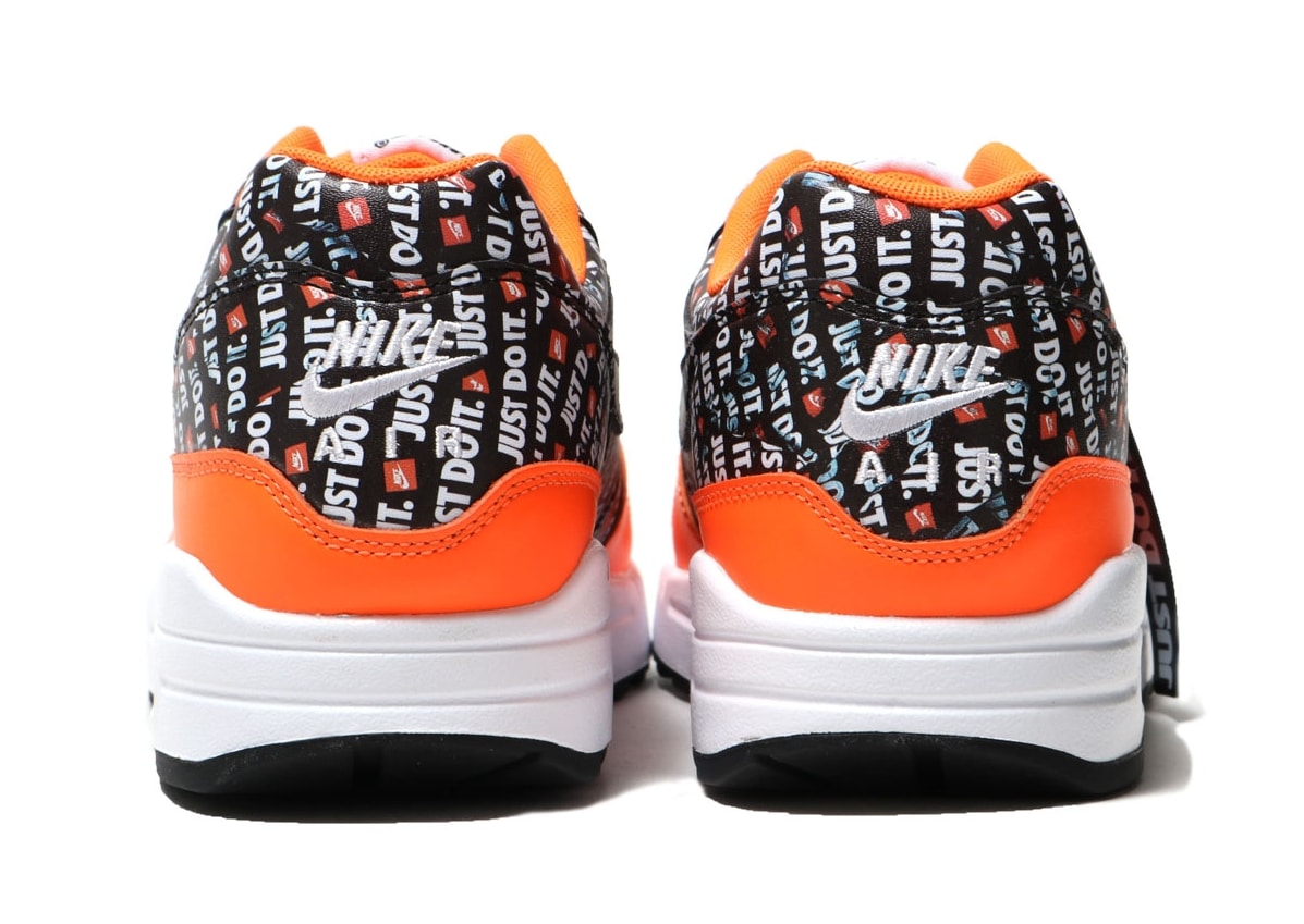 Nike Air Max 1 Just Do It Black Black Total Orange White 875844-008 6