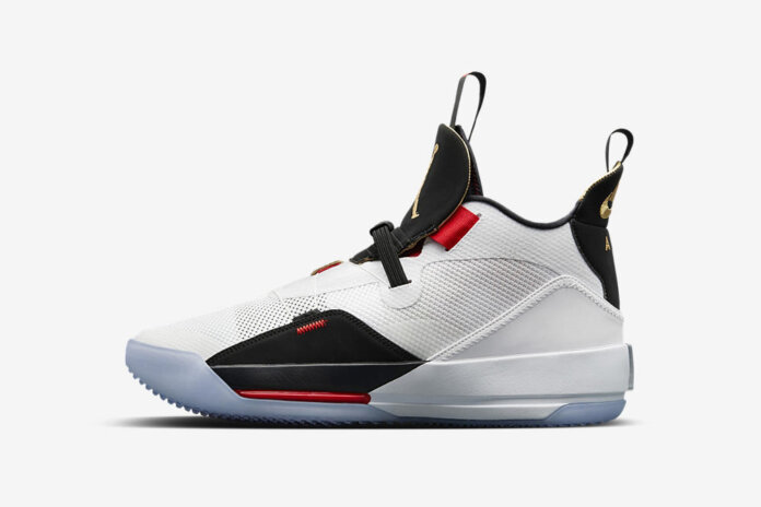 Air Jordan 33 Future of Flight White Metallic Gold Black Vast Grey AQ8830-100 Air Jordan 33 Future of Flight White Metallic Gold Black Vast Grey AQ8830-100