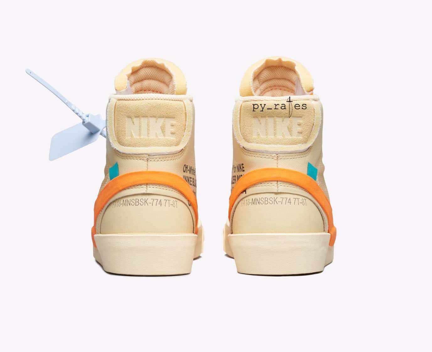 Off-White x Nike Blazer Mid All Hallows Eve Canvas Pale Vanilla Black Total Orange AA3832-700 5