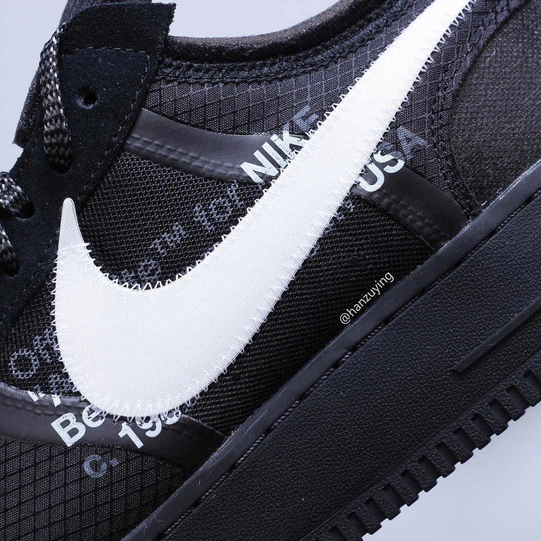 off-white x nike air force 1 low black AO4606-001 5