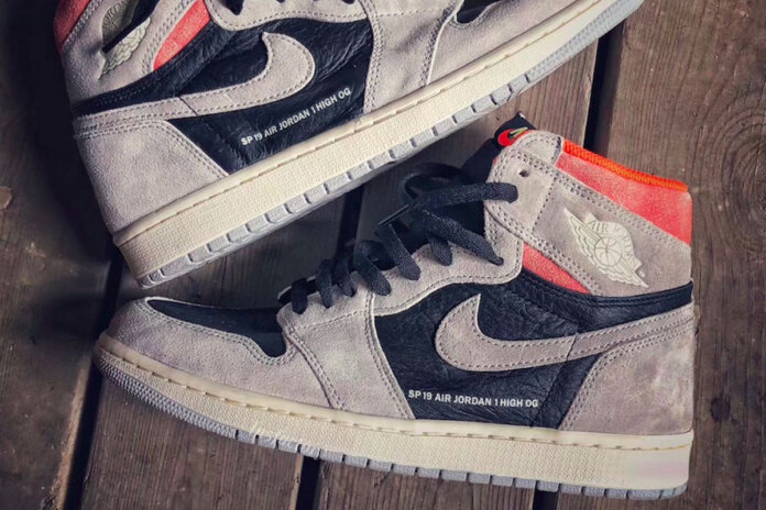Air Jordan 1 Neutral Grey Hyper Crimson Black 555088-018 Air Jordan 1 Neutral Grey Hyper Crimson Black 555088-018
