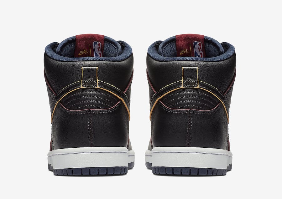 NBA x Nike SB Dunk High Cleveland Cavaliers BQ6392-001 5