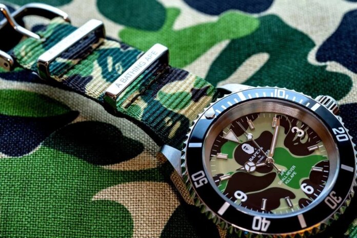 zegarki BAPE Type 1 BAPEX z paskami ABC CAMO zegarki BAPE Type 1 BAPEX z paskami ABC CAMO