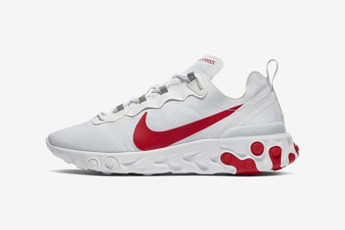 Nike React Element 55 White Bright Crimson BQ6167-102 Nike React Element 55 White Bright Crimson BQ6167-102