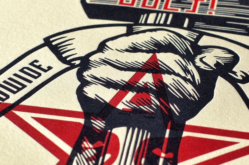 Plakat Obey Shepard Fairey Hammer and Fist Letterpress poster 3