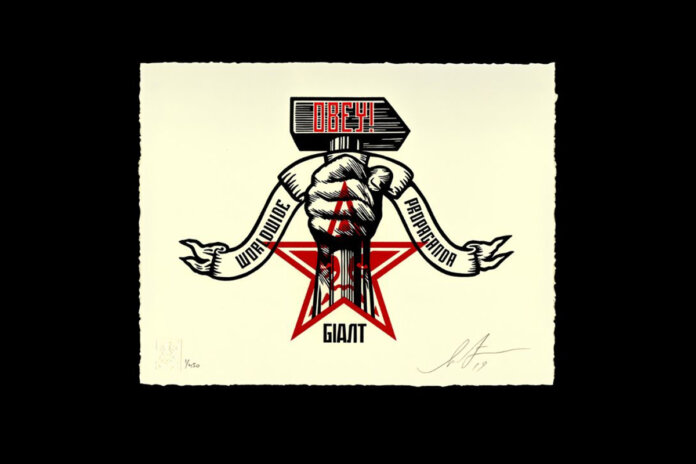 Plakat Obey Shepard Fairey Hammer and Fist Letterpress poster Plakat Obey Shepard Fairey Hammer and Fist Letterpress poster