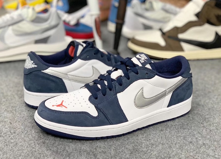 Eric Koston x Nike SB x Air Jordan 1 Low Midnight Navy Ember Glow CJ7891-400 1
