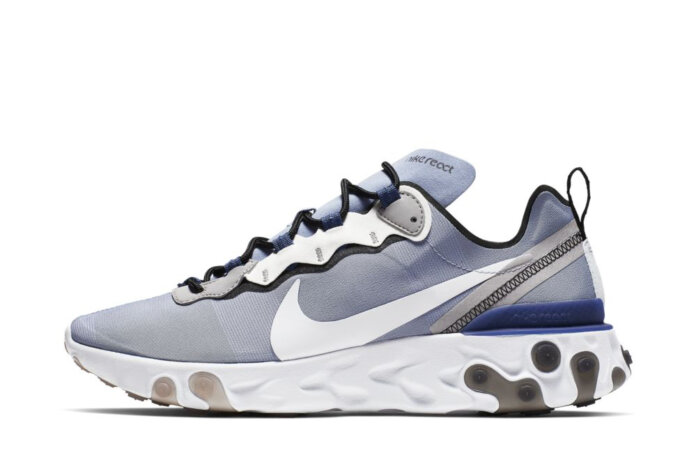 Nike React Element 55 Indigo Fog White Mystic Navy Half Blue BQ6166-402 Nike React Element 55 Indigo Fog White Mystic Navy Half Blue BQ6166-402