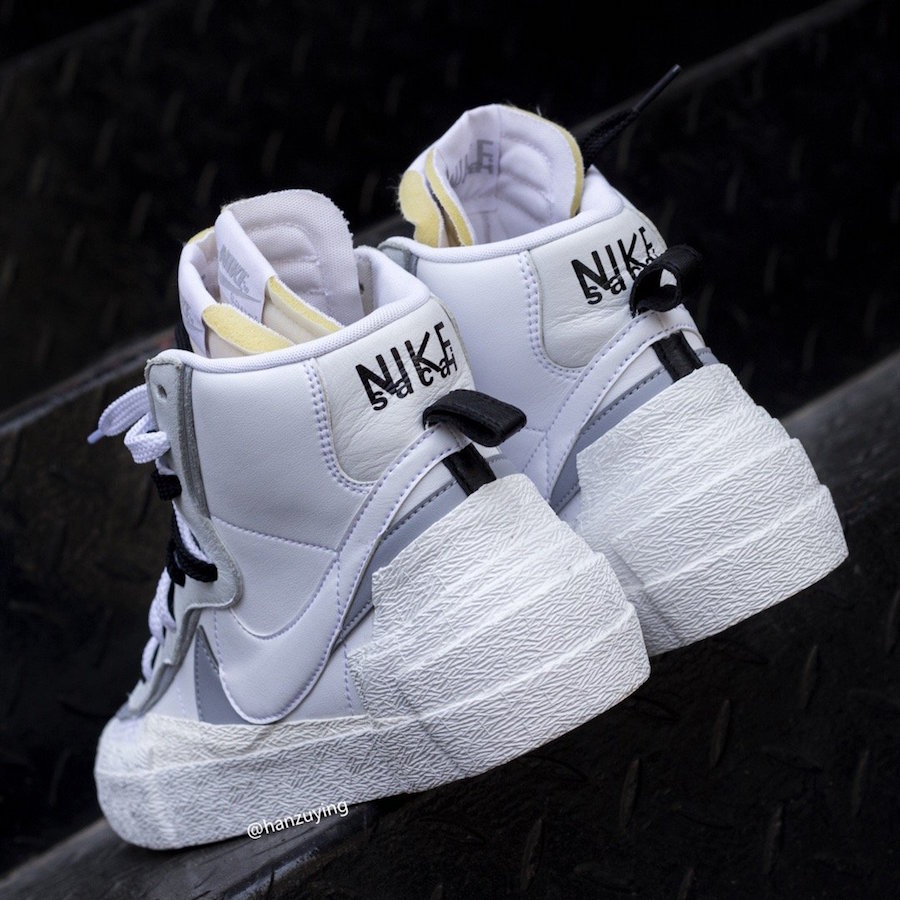 Sacai X Nike Blazer Mid White Wolf Grey BV8072-100 3