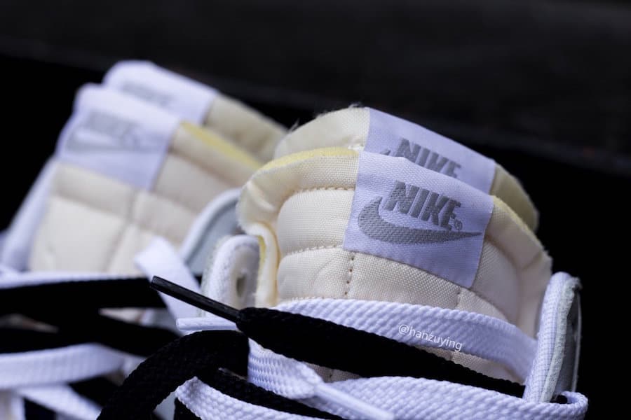 Sacai X Nike Blazer Mid White Wolf Grey BV8072-100 4