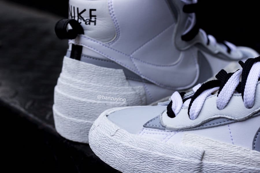 Sacai X Nike Blazer Mid White Wolf Grey BV8072-100 5