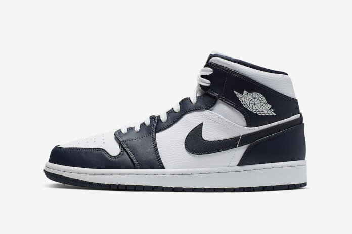 Air Jordan 1 Mid White Obsidian Metallic Gold 554724-174 Air Jordan 1 Mid White Obsidian Metallic Gold 554724-174
