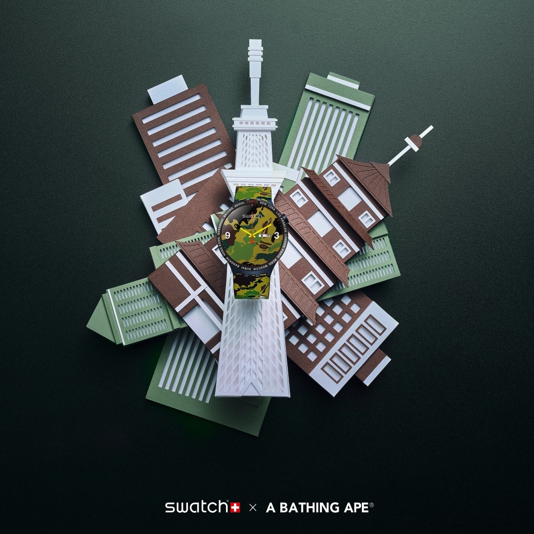 Zegarki BAPE x SWATCH BIG BOLD 24