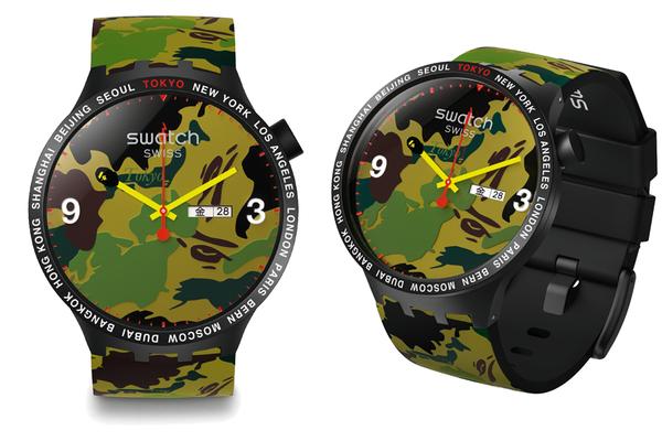 Zegarki BAPE x SWATCH BIG BOLD 25