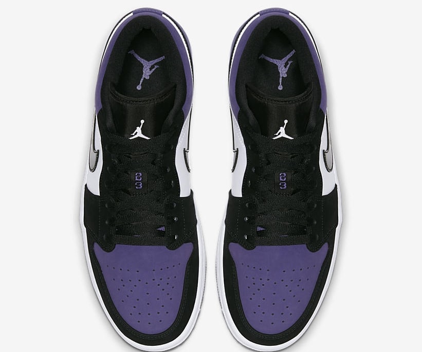 Air Jordan 1 Low White Black Court Purple 553558-125 4