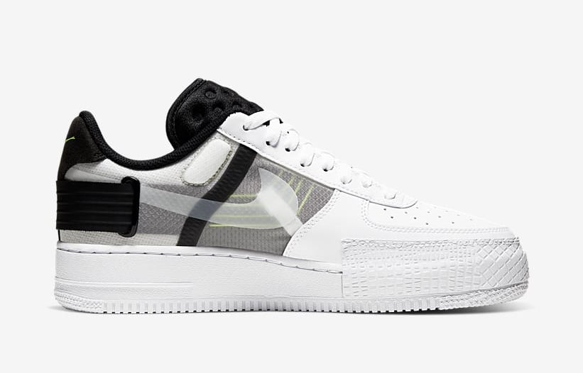 Nike Air Force 1 Low Type White Volt Black White AT7859-101 2