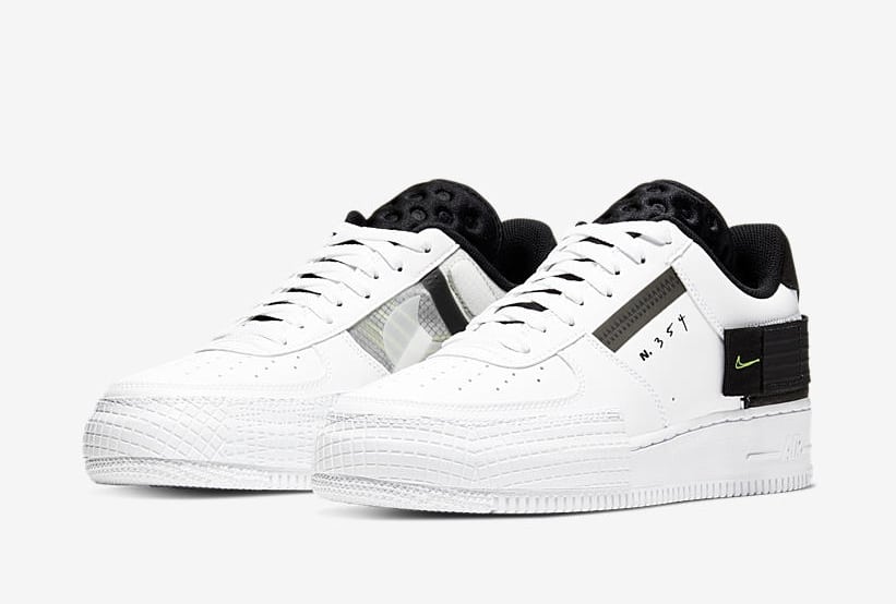 Nike Air Force 1 Low Type White Volt Black White AT7859-101 3