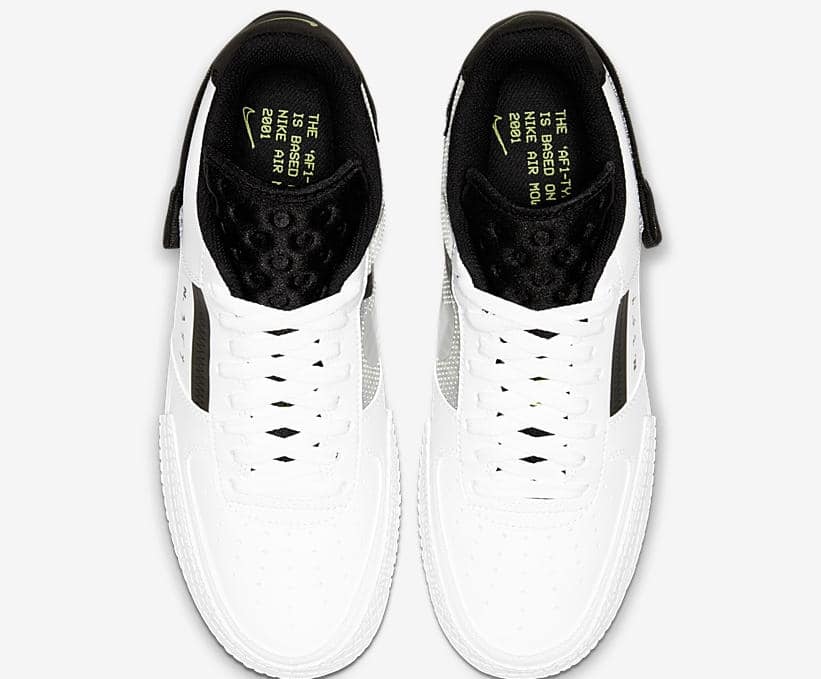 Nike Air Force 1 Low Type White Volt Black White AT7859-101 4