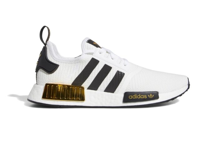 adidas NMD R1 Cloud White Core Black Gold Metallic EG5662 adidas NMD R1 Cloud White Core Black Gold Metallic EG5662
