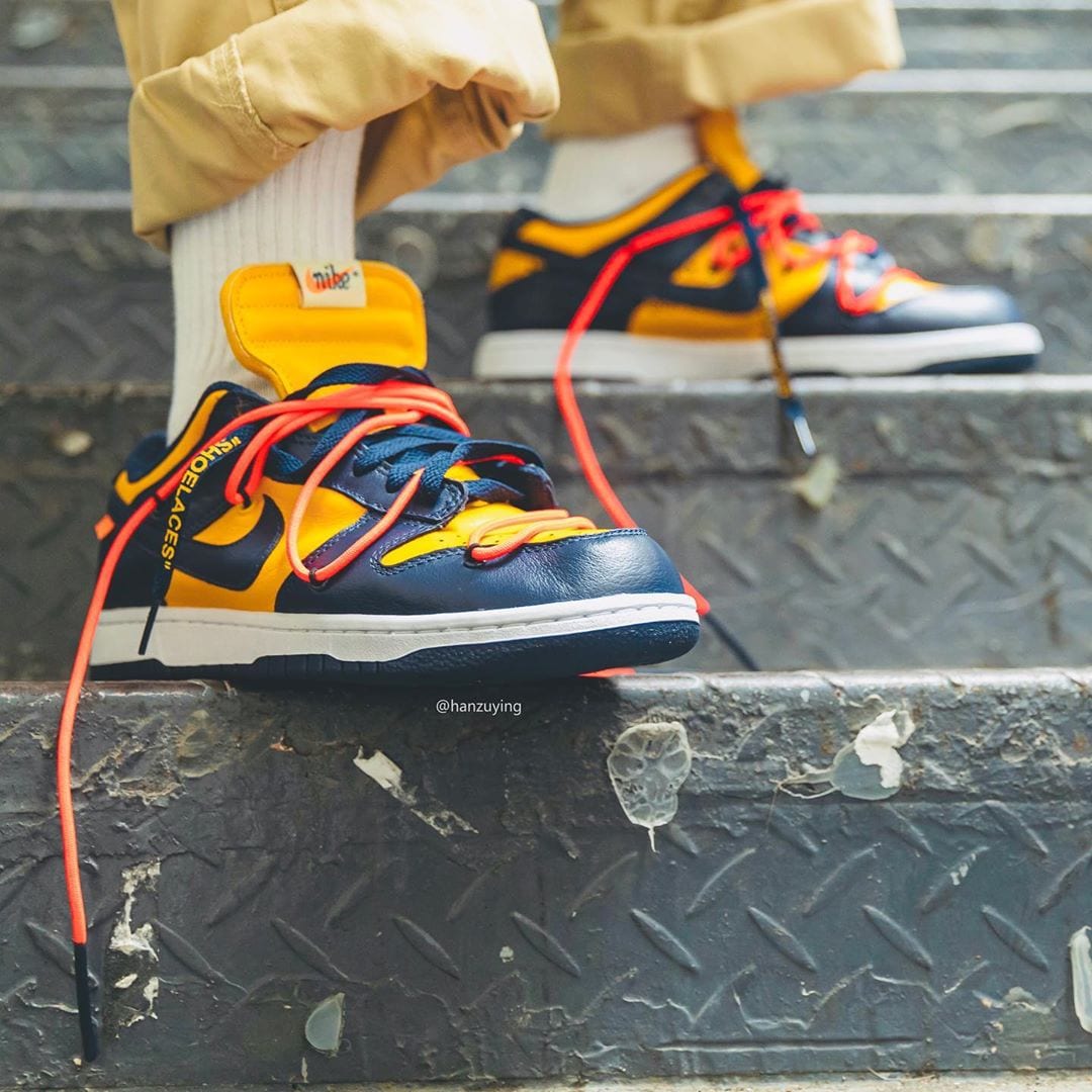 Futura x Off-White X Nike Dunk Low University Gold Midnight Navy White CT0856-700 4