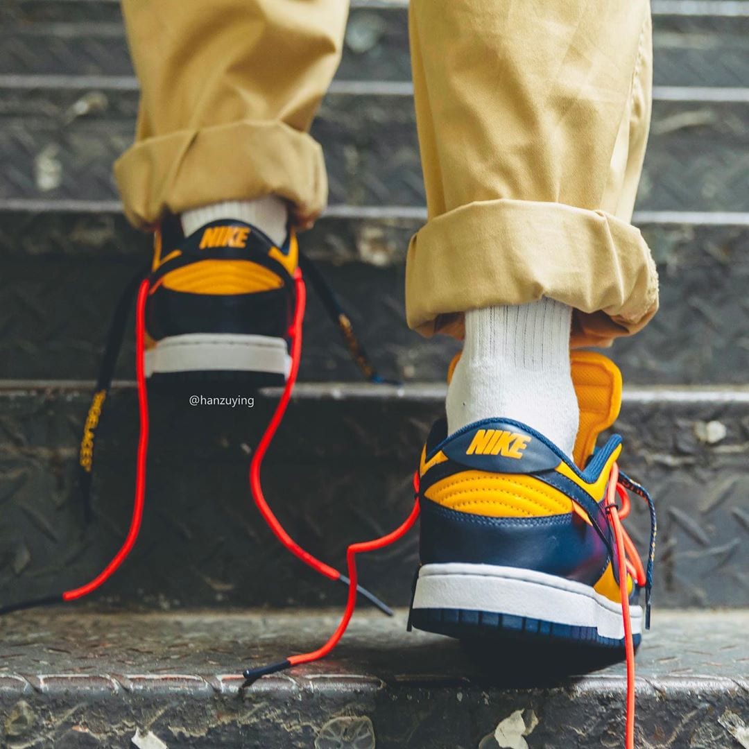Futura x Off-White X Nike Dunk Low University Gold Midnight Navy White CT0856-700 8