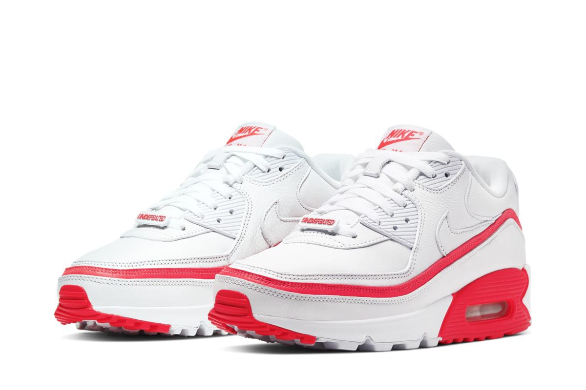 Undefeated x Nike Air Max 90 White Solar Red CJ7197-103 3