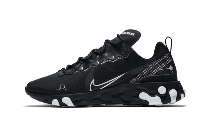 Nike React Element 55 Black Schematic Nike React Element 55 Black Schematic