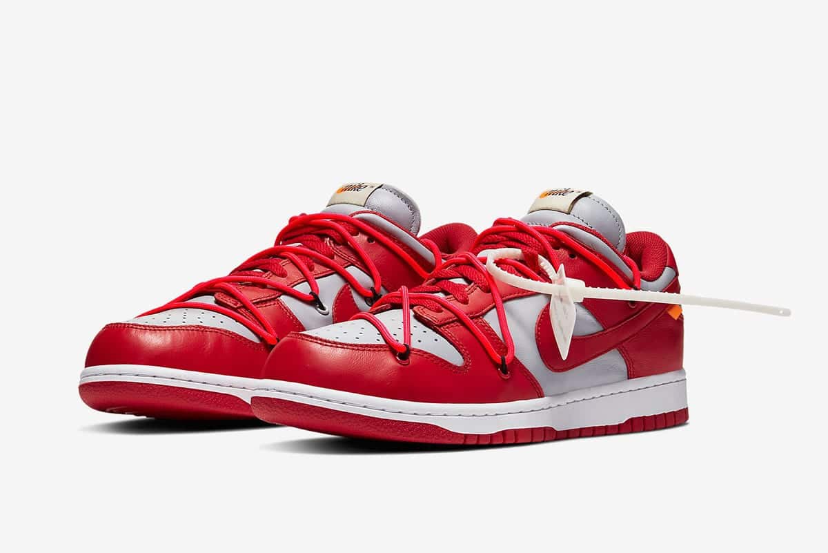 Off-White x Nike Dunk Low University Red University Red Wolf Grey CT0856-600 3